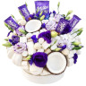 Шляпная коробка с милкой, кокосом и сладостями «Милковство»